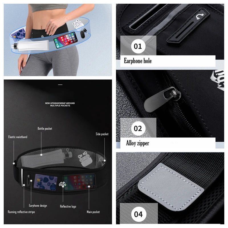 <h2>Bolsa de Cintura para Corrida com Suporte para Garrafa – Unissex para Verão, Ginásio e Maratona</h2>