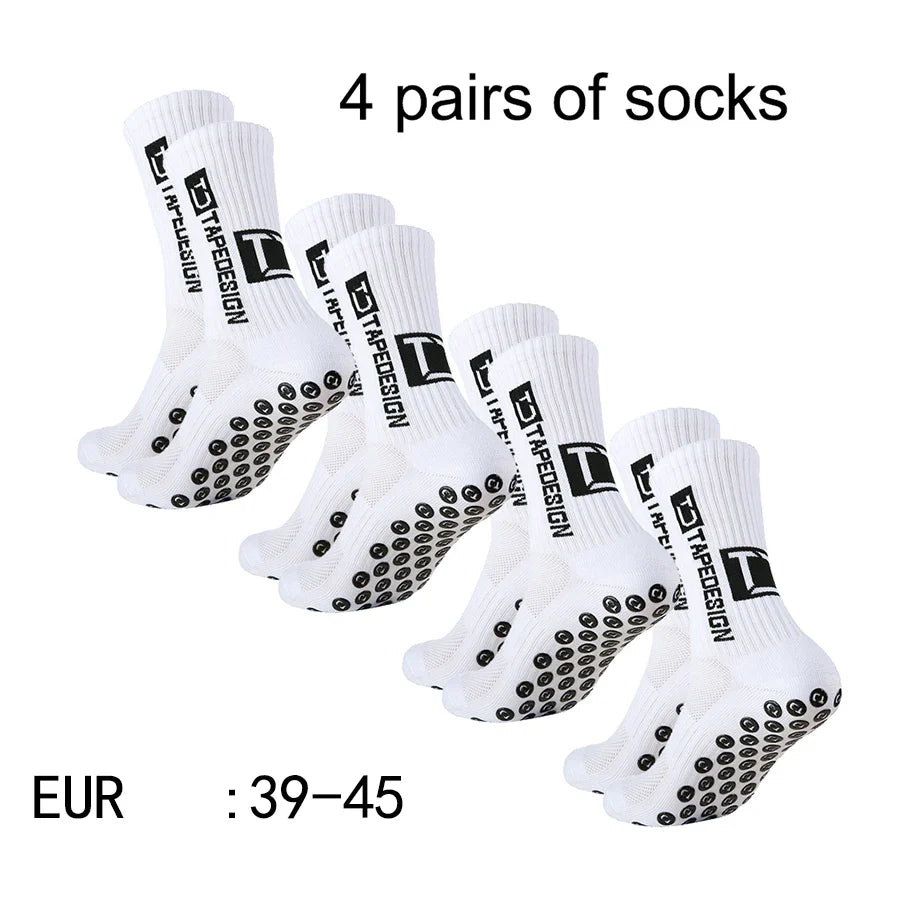 <h2>Pacote com 4 Pares de Meias de Futebol – Meias de Cano Médio TC Antiderrapantes e Respirável para Treinamento e Competição</h2>