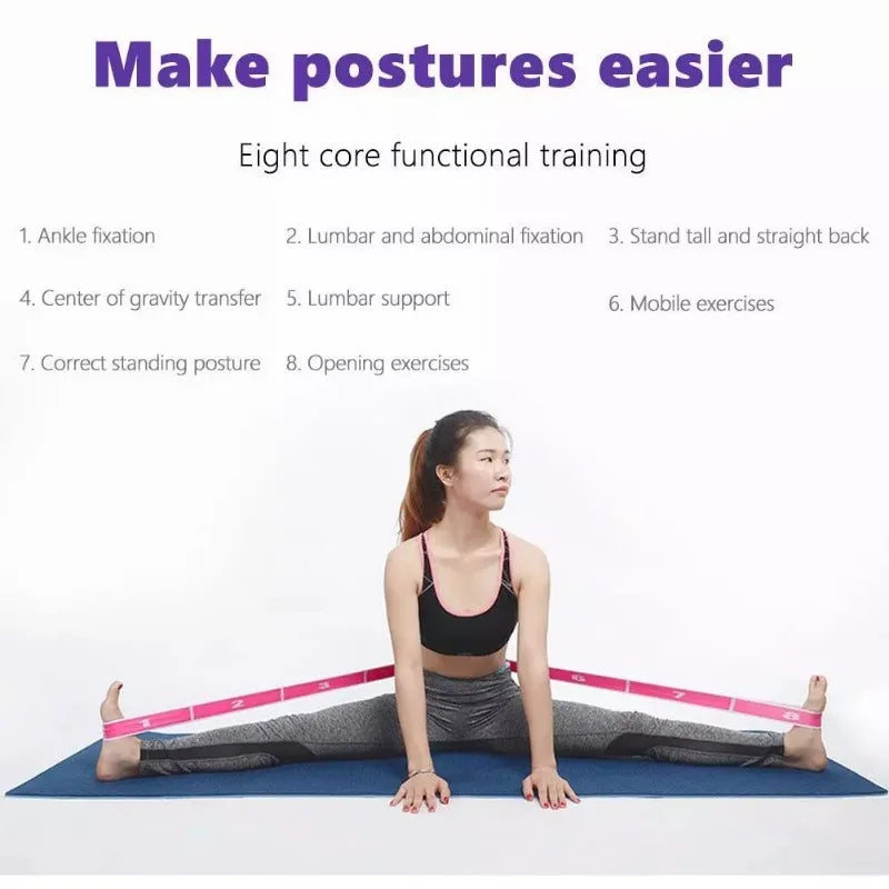 Bandas elásticas de resistencia para Yoga de varias secciones, entrenamiento de baile, gimnasio, Pilates en casa, correa de tracción, equipo de gimnasio, deporte y Fitness
