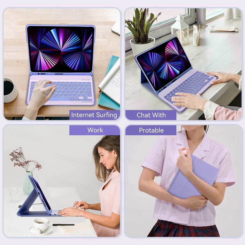 Capa Para Teclado iPad 2019 2020 10,2 7/8/9a Mini 6 Air 2 3 4 5 10,5 10,9 10,5 2021 11 2017 2018 9,7 5 6a Bluetooth Sem Fio Mouse