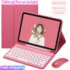 Para iPad 10ª Geração Capa De Teclado Redonda De Bluetooth Mouse Com Slot Magnético De Lápis for iPad 5ª 6ª 7ª 8ª 9ª Geração gen 10 Air 4 5 Pro 9.7 11