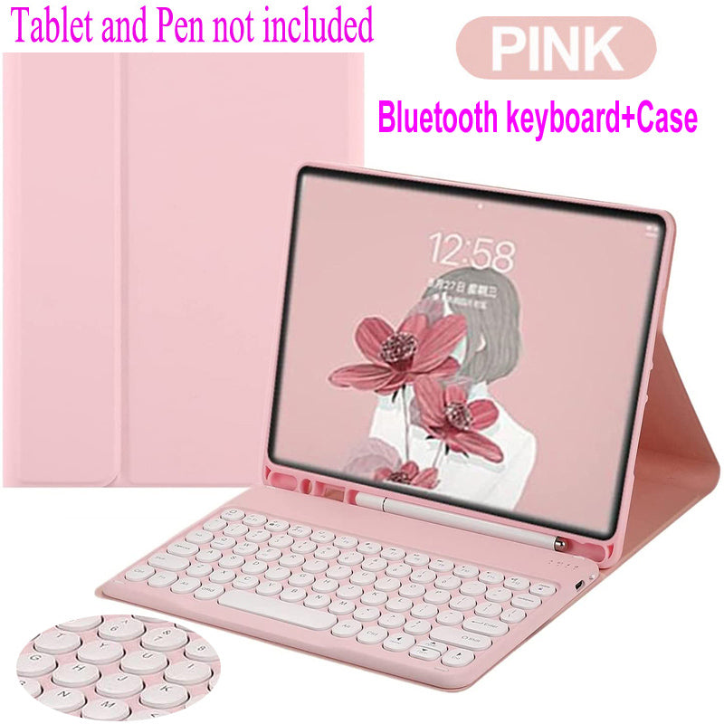 Para iPad 10ª Geração Capa De Teclado Redonda De Bluetooth Mouse Com Slot Magnético De Lápis for iPad 5ª 6ª 7ª 8ª 9ª Geração gen 10 Air 4 5 Pro 9.7 11