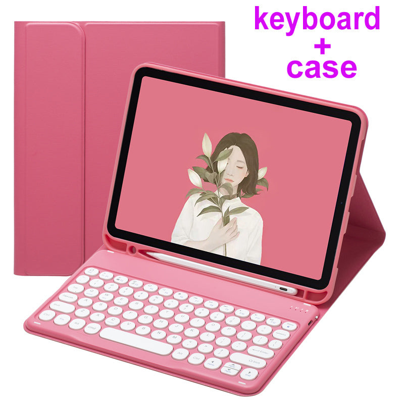 Para iPad 10ª Geração Capa De Teclado Redonda De Bluetooth Mouse Com Slot Magnético De Lápis for iPad 5ª 6ª 7ª 8ª 9ª Geração gen 10 Air 4 5 Pro 9.7 11
