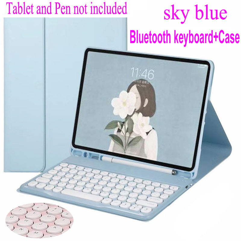 Para iPad 10ª Geração Capa De Teclado Redonda De Bluetooth Mouse Com Slot Magnético De Lápis for iPad 5ª 6ª 7ª 8ª 9ª Geração gen 10 Air 4 5 Pro 9.7 11