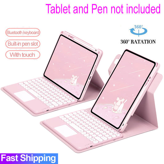 360 ° Capa Para Teclado Touchpad Com iPad 7a Geração 8a 9a 10a Bluetooth Touch pad Air 3 4 5 Pro 10.5 11 2021 2022 Estojo