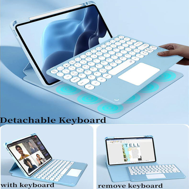 360 ° Capa Para Teclado Touchpad Com iPad 7a Geração 8a 9a 10a Bluetooth Touch pad Air 3 4 5 Pro 10.5 11 2021 2022 Estojo