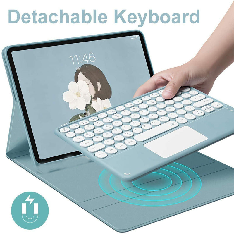 360 ° Capa Para Teclado Touchpad Com iPad 7a Geração 8a 9a 10a Bluetooth Touch pad Air 3 4 5 Pro 10.5 11 2021 2022 Estojo