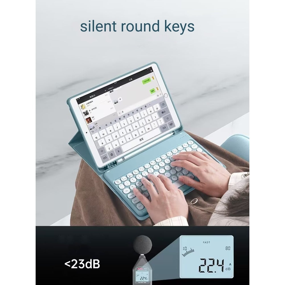 Capa com teclado de botões redondos para Redmi Pad SE 11'' 2023, Redmi Pad 10.61" 2022, Xiaomi Pad 6 / 6 Pro 11 polegada