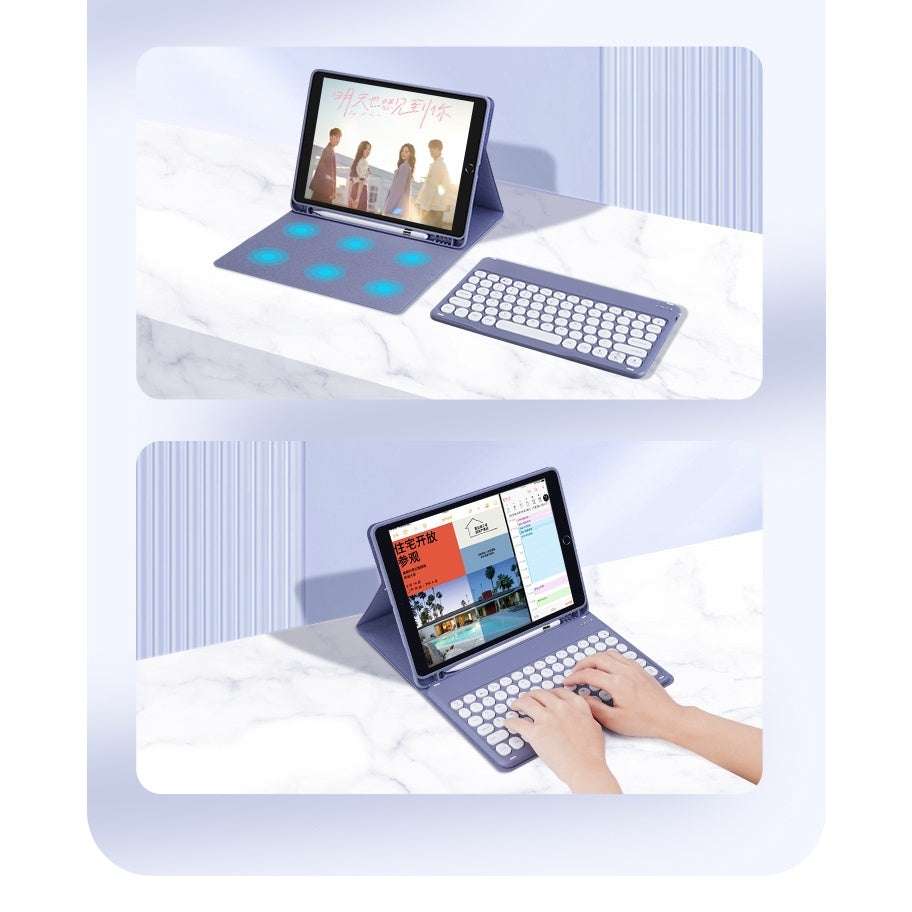 Capa com teclado de botões redondos para Redmi Pad SE 11'' 2023, Redmi Pad 10.61" 2022, Xiaomi Pad 6 / 6 Pro 11 polegada