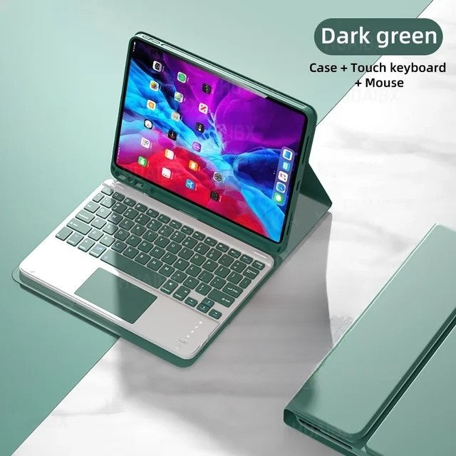 Capa para Samsung Galaxy Tab A9 + plus 11 SM-X210 X216B X218U A9 S9 FE S6 Lite 10.4 2020 2022 2024, teclado sem fio Blue