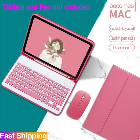 Capa de Teclado para iPad Air 11 2024 iPad Pro 11 2024 Capa de Teclado e Mouse Sem Fio Bluetooth