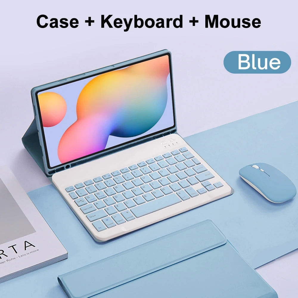 Capa de Teclado para iPad Air 11 2024 iPad Pro 11 2024 Capa de Teclado e Mouse Sem Fio Bluetooth