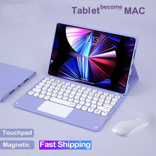 Capa Com Teclado Touchpad Para Redmi Pad SE 11 Pro 12.1 2024 Red mi 10.61 8.7 Removível Sem Fio Bluetooth trackpad