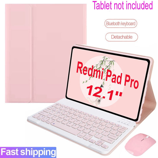 Capa Com Teclado Para Redmi Pad pro 12.1 2024 Vermelho Mi'magnético Destacável Sem Fio Bluetooth Mouse Invólucro