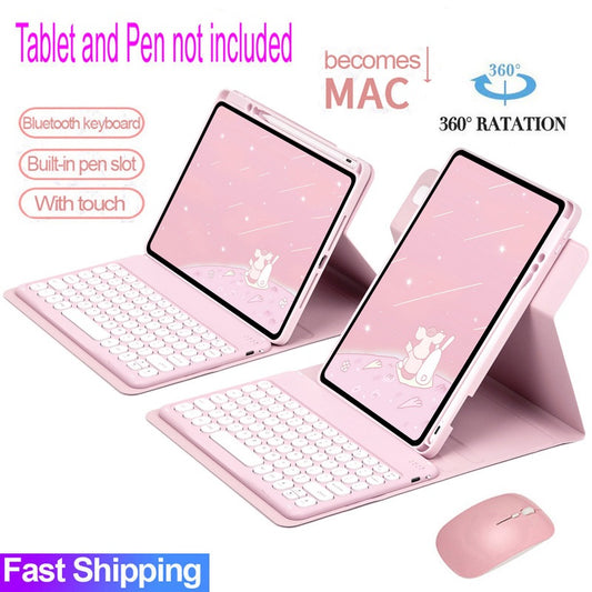 360 ° Capa De Rotação Com Teclado Para iPad 11 Polegadas 11 A16 2025 Bluetooth Mouse Invólucro Cove