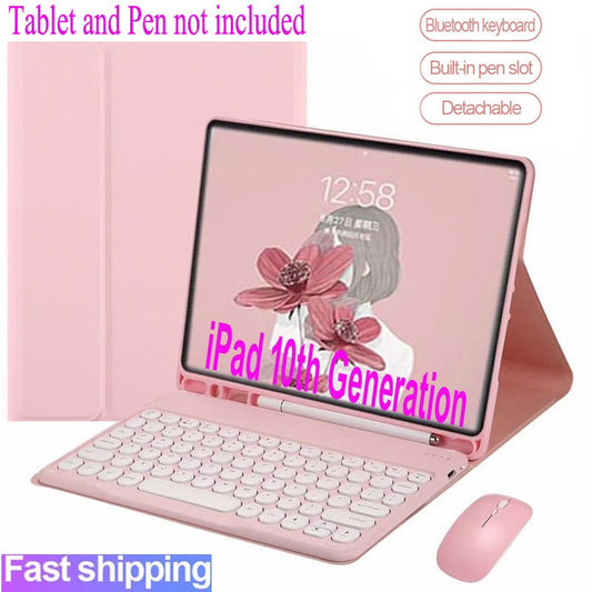 Capa Com Teclado Para iPad 10ª Geração 10.9'' 10 gen 2022 Sem Fi  Bluetooth keyboard Mouse Cover