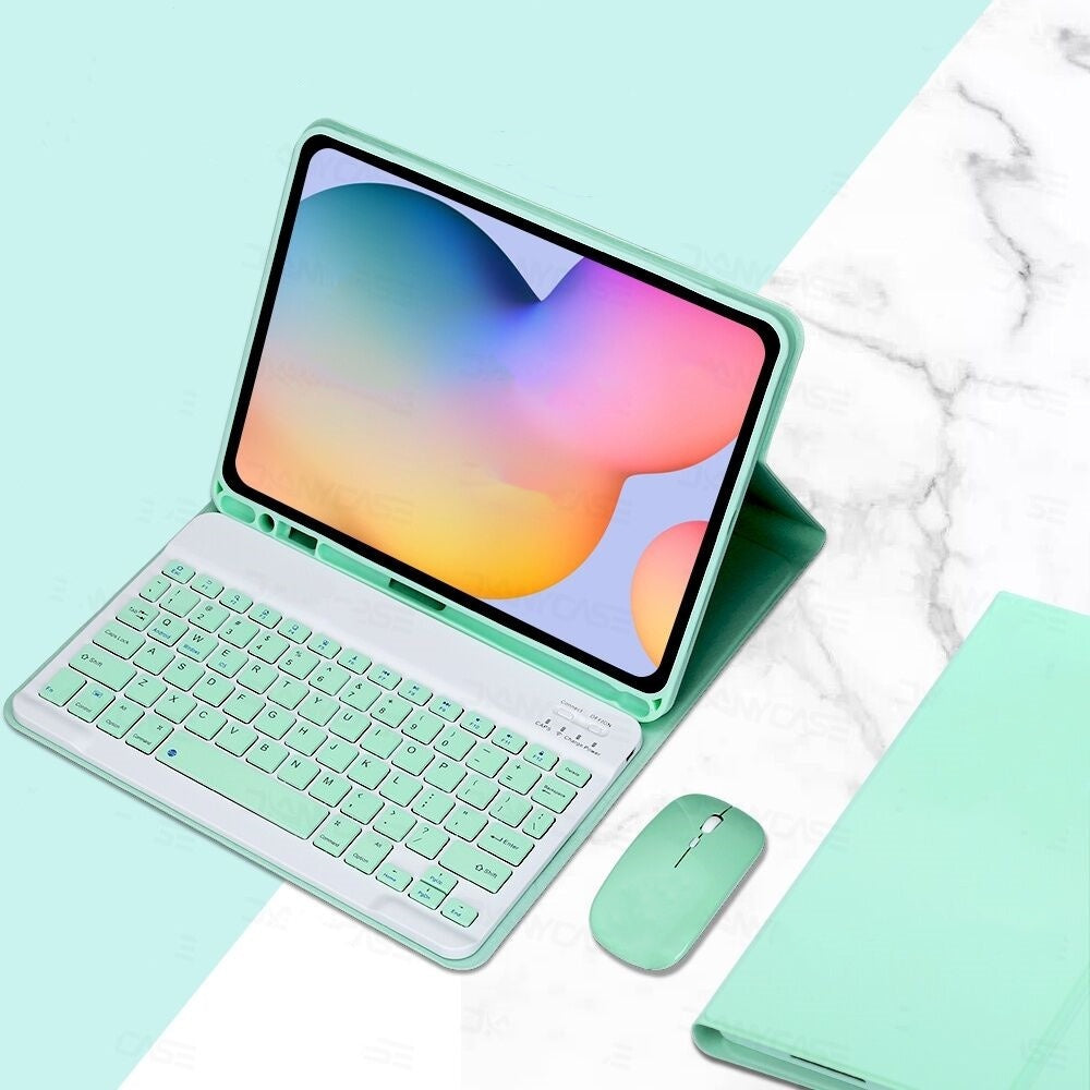 Capa de Teclado para Samsung Galaxy Tab S6 Lite 10.4 2020 2022 2024, Capa de Teclado para S9 FE 10.9 S7 S8 S9 11"A9 + Pl