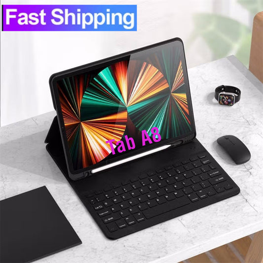 Capa de teclado para Samsung Galaxy Tab A8 LTE 10.5 ''2022 SM-X200 SM-X205 X207, capa magnética destacável, teclado sem