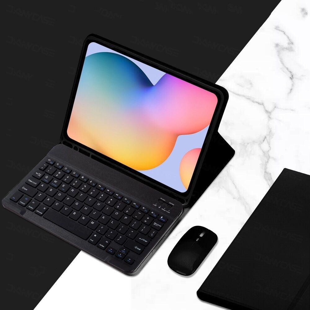 Capa de Teclado para Samsung Galaxy Tab S6 Lite 10.4 2020 2022 2024, Capa de Teclado para S9 FE 10.9 S7 S8 S9 11"A9 + Pl