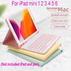 Capa com Teclado para iPad Mini 1 2 3 4 5 6 Teclado Bluetooth Sem Fio Destacável Magneticamente Capa de Couro Slim com S