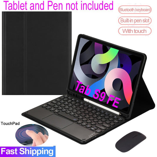 Capa de teclado com touchpad magnético removível para Samsung Galaxy Tab S9 FE 10.9'' 2023 SM-X510 SM-X516, capa de tecl