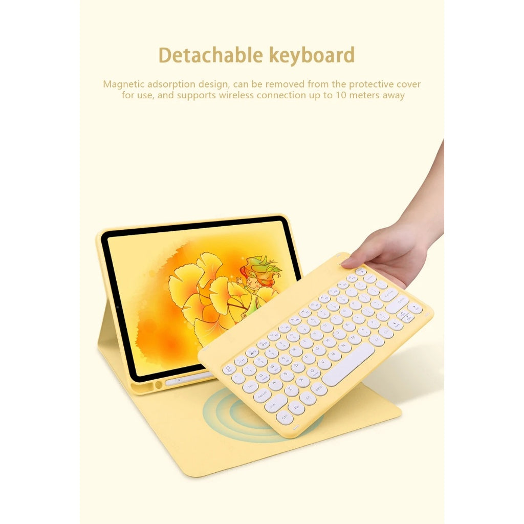 Capa de Couro com Teclado para iPad 9 10.2 7ª 8ª Air 4/5 10.9 iPad 10 2022 Capa de Teclado Bluetooth para iPad Pro 11 9.