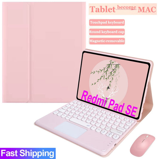 Capa de Teclado Redmi Pad SE para Xiaomi Redmi SE Pad 11" 2023 Redmi Pad 10.61 2022 Magnética Destacável Sem Fio Bluetoo