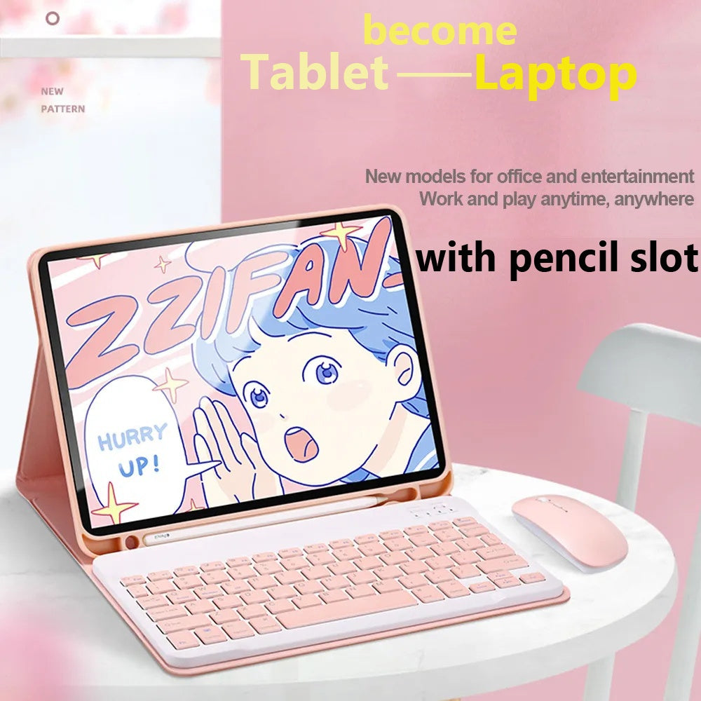 Teclado e Mouse Bluetooth sem fio para Samsung Galaxy Tab A9 2023 8,7 polegadas SM-X110 X115 A9 Plus 11 polegadas SM-X21