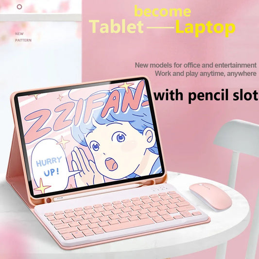 Teclado e Mouse Bluetooth sem fio para Samsung Galaxy Tab A9 2023 8,7 polegadas SM-X110 X115 A9 Plus 11 polegadas SM-X21