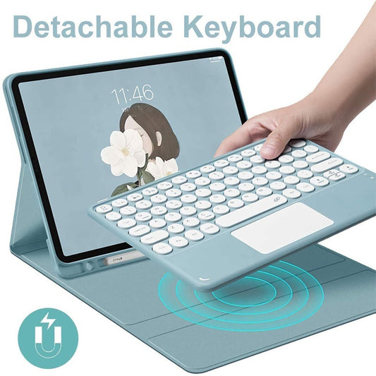 Capa Teclado com Touchpad para Samsung Galaxy Tab S6 Lite 10.4 2022 2024 SM-P613 P619 Teclado Sem Fio Bluetooth com Touc