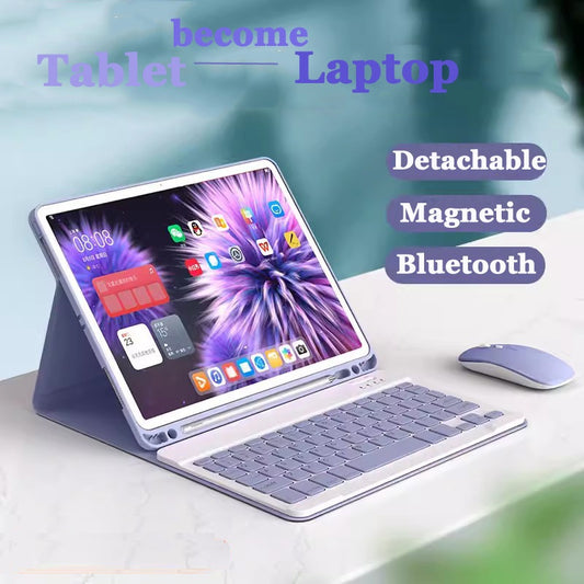 Teclado e Mouse Bluetooth para Samsung Galaxy Tab A9 8.7 2023 S9 FE 10.9 A9 Plus S8 S7 11 A7 10.4 2020 A8 10.5 2021 S6 L