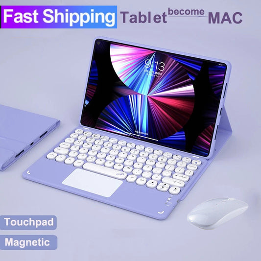 Capa de teclado para Samsung Galaxy Tab S6 Lite 10.4 2020 2022 2024 A8 10.5" X200 X205 X207 A7 10.4" 2020 SM-T500 T505 c