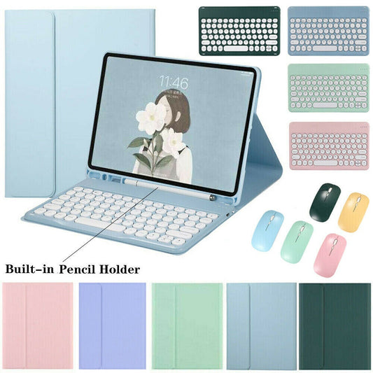 Teclado e mouse sem fio Bluetooth para Samsung Galaxy Tab A8 10,5 polegadas 2021 2022 Compatível com SM-X200 SM-X205 X20