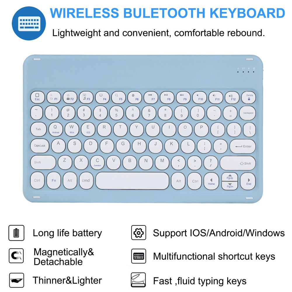 Capa de Teclado e Mouse Bluetooth Sem Fio para Samsung Galaxy Tab S6 Lite 10.4 2020 2022 2024 A7 A8 10.5 S7 S8 11 S7 Plu