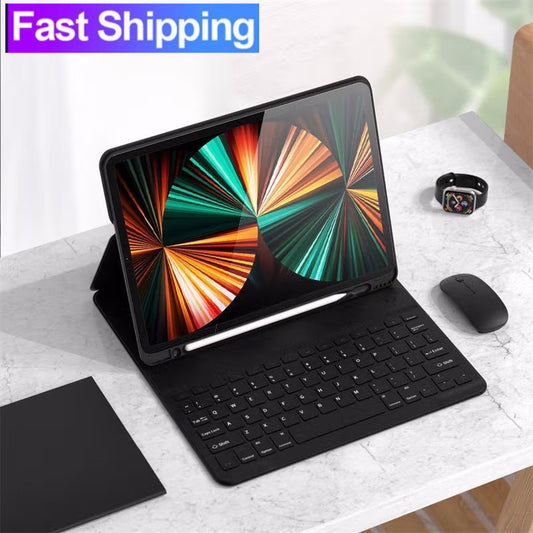 Capa com Teclado para iPad 10 10.9" 2022 Air 5 Air 4 Pro 11 10.5 9.7 Capa de Teclado Bluetooth para iPad 7ª 8ª 9ª Geraçã