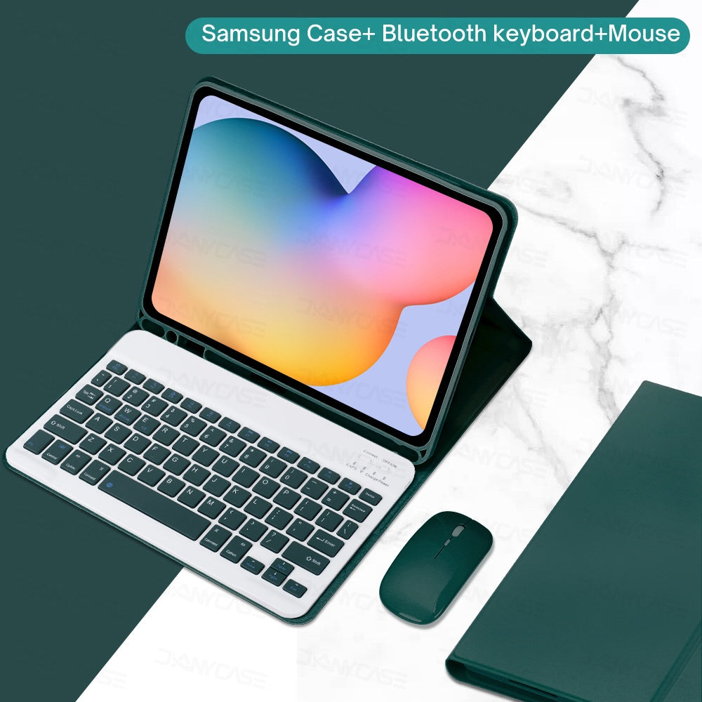 Teclado e Mouse Bluetooth Sem Fio para Samsung Galaxy Tab A7 8.7 T220 T225 2021 A7 10.4 T500 / T505 A8 10.5, capa magnét