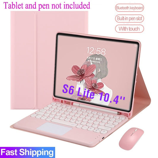 Capa Teclado com Touchpad para Samsung Galaxy Tab S6 Lite 10.4 2022 2024 SM-P613 P619 Teclado Sem Fio Bluetooth com Touc