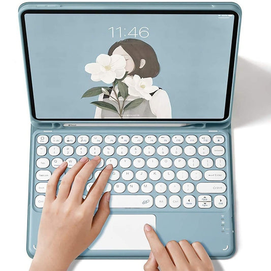 Capa de teclado com touchpad magnético removível para Samsung Galaxy Tab S9 FE 10.9'' 2023 SM-X510 SM-X516, capa de tecl
