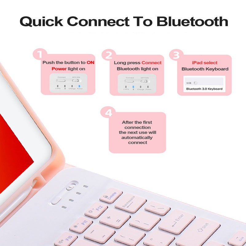 Caso Galaxy Tab S7 FE Com Teclado Para Samsung Galaxy Tab S7 FE 12.4 2021 SM-733 SM-736 Sem Fio Teclado Bluetooth Mouse