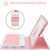 Capa com Teclado para iPad Mini 1 2 3 4 5 6 Teclado Bluetooth Sem Fio Destacável Magneticamente Capa de Couro Slim com S