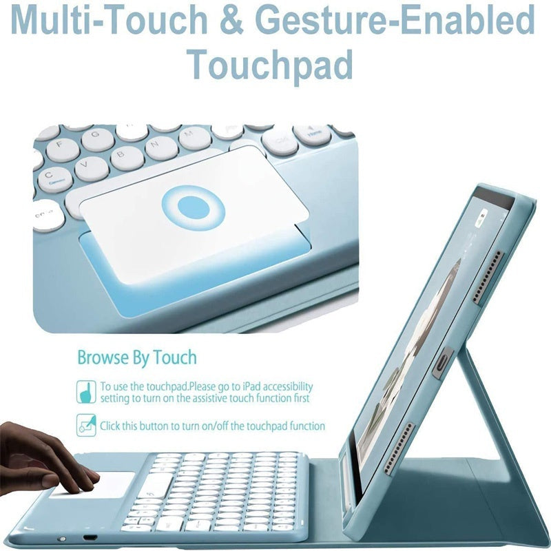 Capa Teclado com Touchpad para Samsung Galaxy Tab S6 Lite 10.4 2022 2024 SM-P613 P619 Teclado Sem Fio Bluetooth com Touc