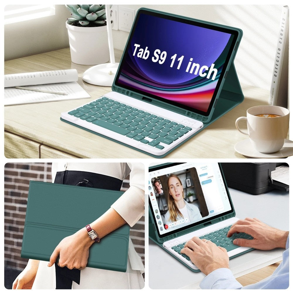 Capa para Samsung Galaxy Tab S9 S8 S7 11 "S9 FE 10.9 magnética destacável sem fio Bluetooth tampa do mouse teclado Carca