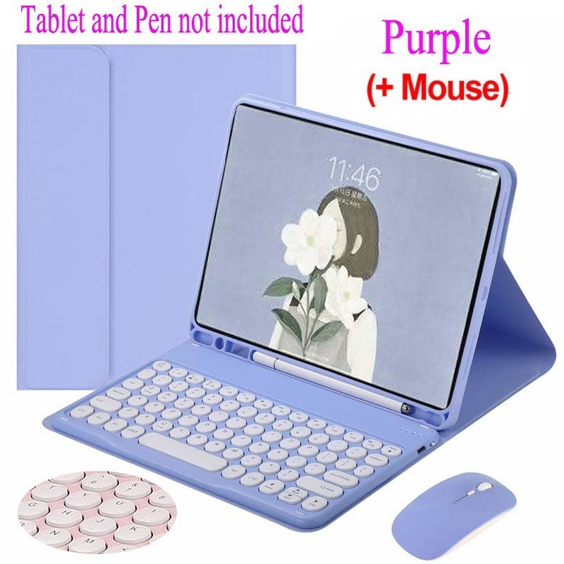 Capa de teclado e mouse sem fio Bluetooth para tablet Samsung Galaxy Tab A7 10.4'' SM-T500 / T505 A8 10.5'' SM-X200/X205