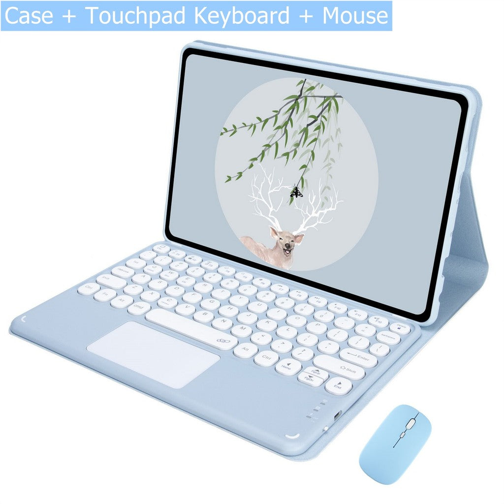 Capa Com Teclado Touchpad Para Xiaomi Redmi Pad SE 11 Polegadas 2023 Sem Fio Bluetooth Mouse De Couro Magnético