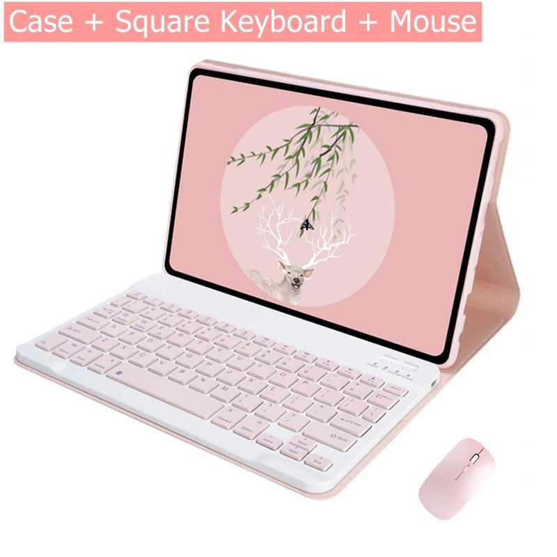 Capa Com Teclado Para Xiaomi Redmi Pad SE 4G 8.7 Polegadas 2024 Sem Fio Bluetooth Mouse Suporte De Couro Magnético