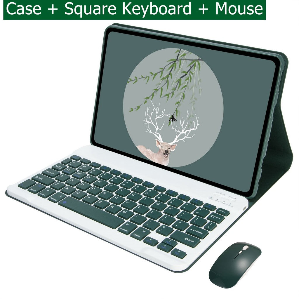 Capa Com Teclado Para Xiaomi Redmi Pad SE 4G 8.7 Polegadas 2024 Sem Fio Bluetooth Mouse Suporte De Couro Magnético