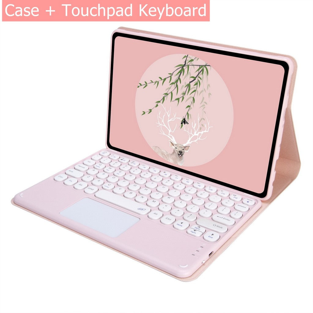 Capa Com Teclado Touchpad Para Xiaomi Redmi Pad SE 11 Polegadas 2023 Sem Fio Bluetooth Mouse De Couro Magnético