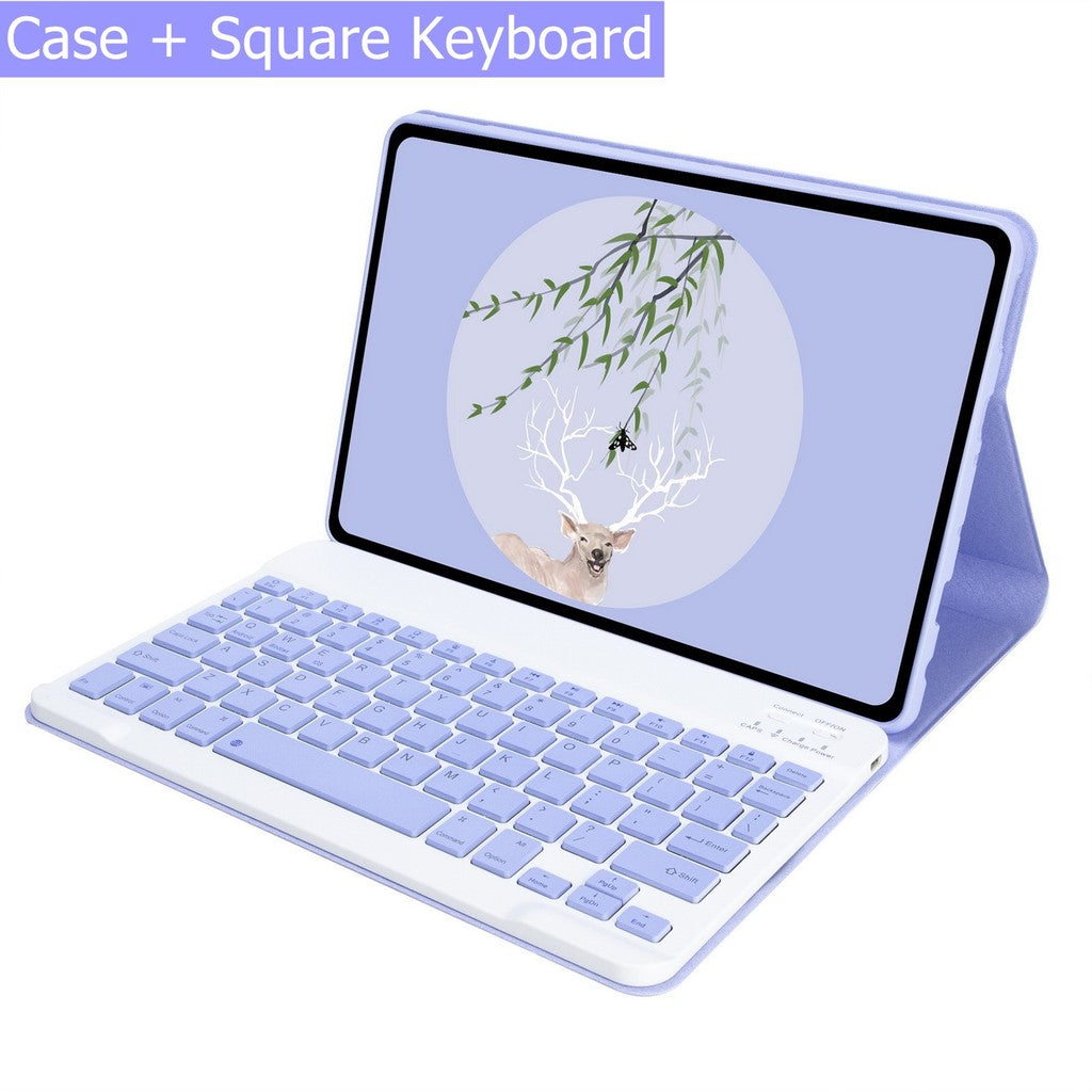 Capa Com Teclado Para Xiaomi Redmi Pad SE 4G 8.7 Polegadas 2024 Sem Fio Bluetooth Mouse Suporte De Couro Magnético