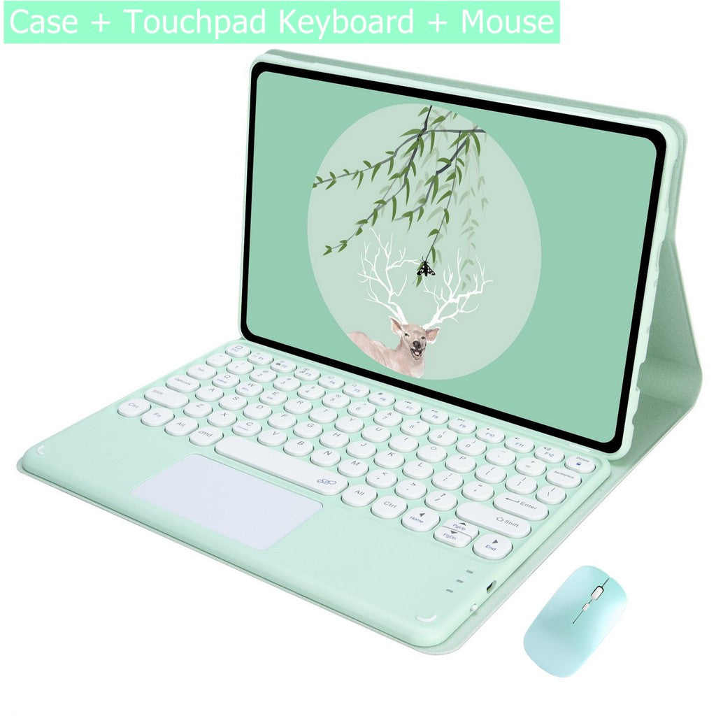 Capa Com Teclado Touchpad Para Xiaomi Redmi Pad SE 11 Polegadas 2023 Sem Fio Bluetooth Mouse De Couro Magnético