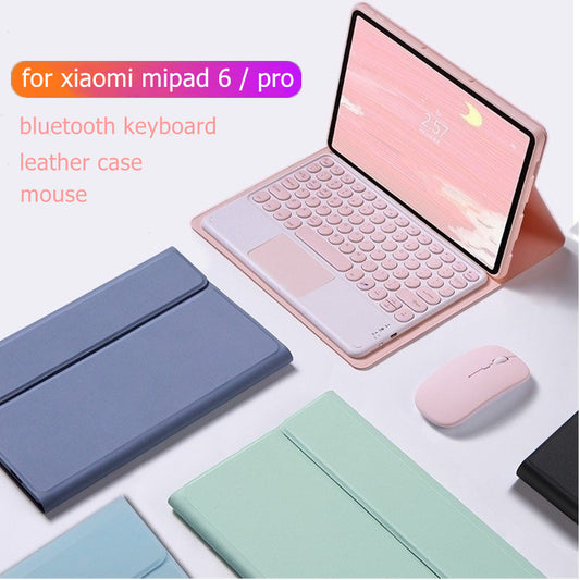 Capa Com Teclado Touchpad Para Xiaomi Redmi Pad SE 11 Polegadas 2023 Sem Fio Bluetooth Mouse De Couro Magnético